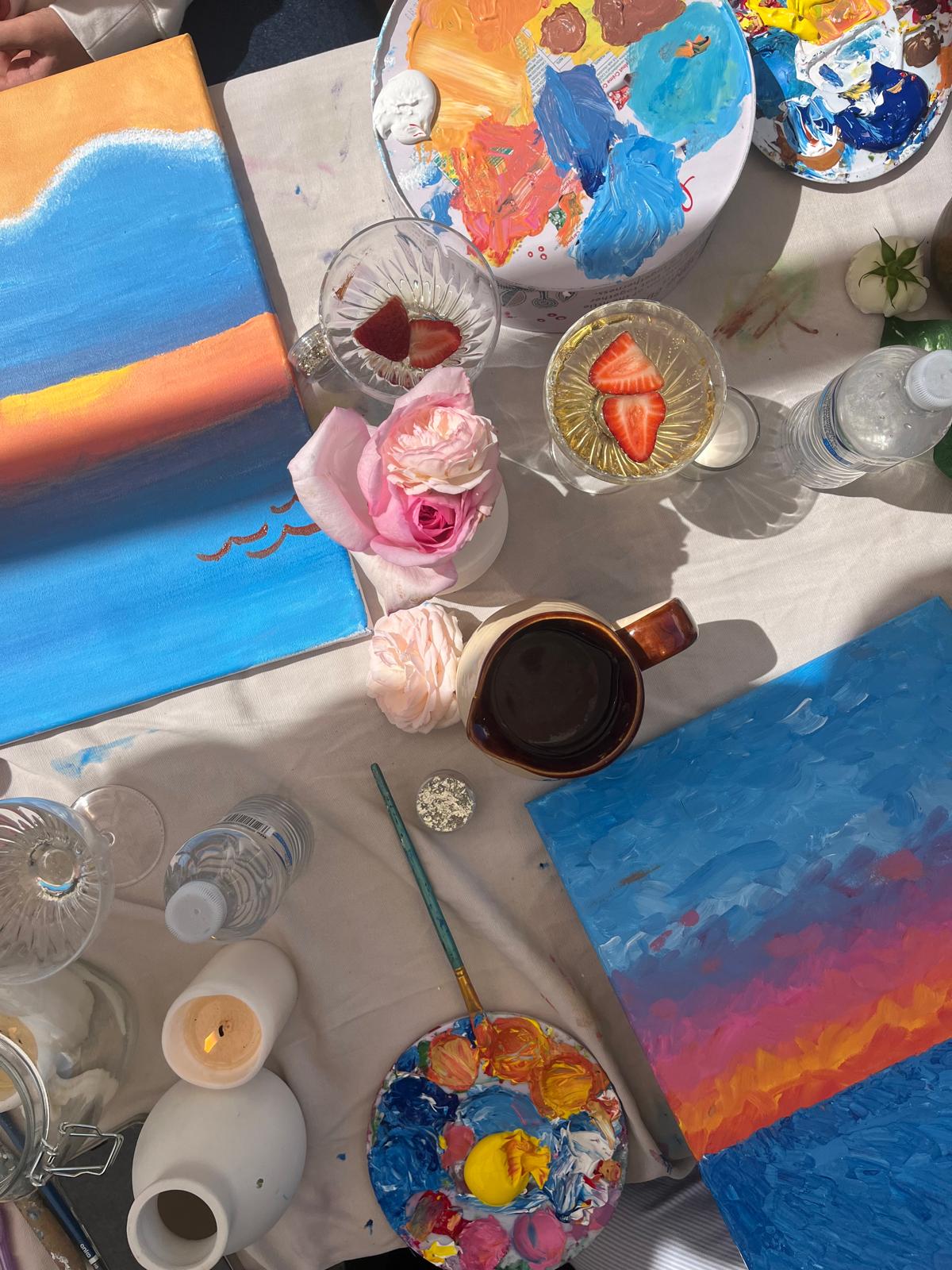 Art class table setup